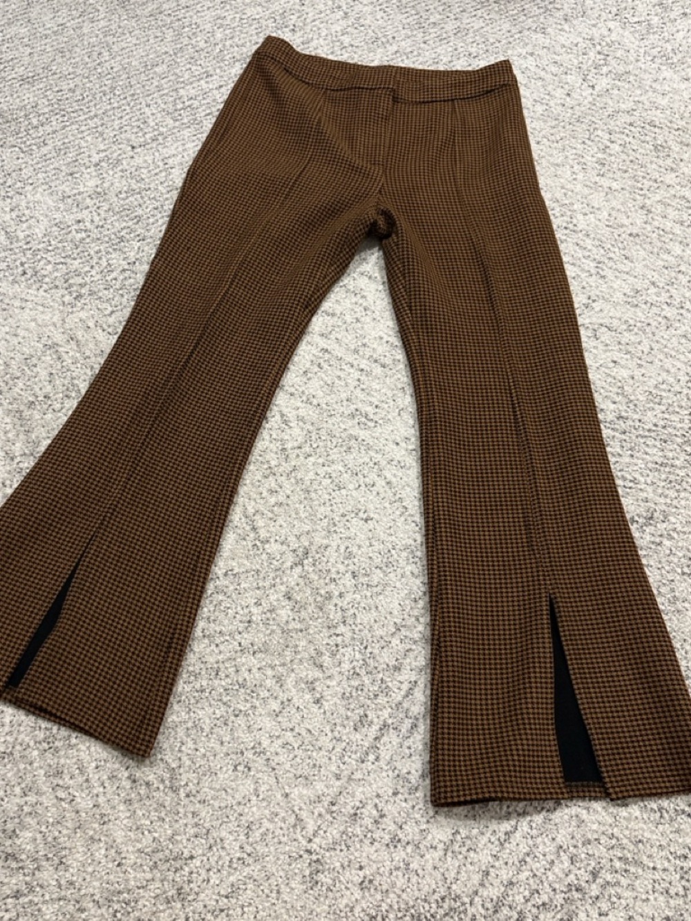 Current Air High-Rise Black Brown Houndstooth Flare Pants Size Medium